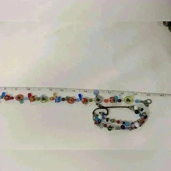 5 for $25| Necklace and bracelet bundle art deco modern glass bead colorful - Picture 5 of 7